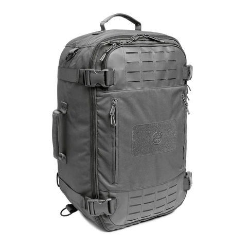 Beretta Field Patrol 49L bag featuring a large main compartment, adjustable shoulder strap, M.O.L.L.E. webbing, and durable waterproof polyester material, ideal for hiking, tactical missions, and outdoor adventures.