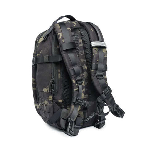 Image of Beretta Tactical Multicam Backpack with 29L capacity featuring M.O.L.L.E. system for outdoor and tactical activities, customizable with velcro patches, designed for durability and organization.