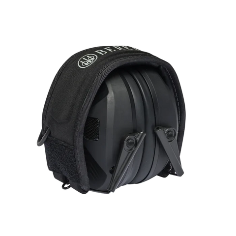 Casque électronique Beretta de protection auditive active avec SNR de 32 dB, idéal pour la chasse, doté d'amplification sonore et de coquilles compactes pour un confort optimal