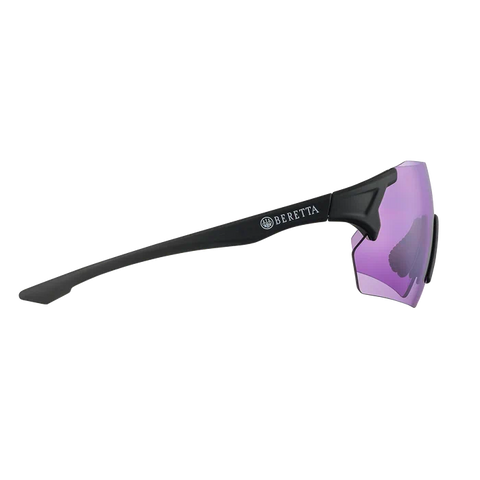 Lunettes Beretta Challenge EVO pour tireurs, protection visuelle optimale, quatre couleurs pour différentes conditions de tir, embout nasal réglable pour confort, amélioration de visibilité de cibles, performance dans faible luminosité, lunettes légères et résistantes en nylon et fibre polyacrylique