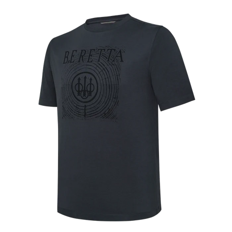 T-shirt Beretta Fir pour homme, idéal pour le tir et les activités en plein air, confectionné en coton doux avec graphismes emblématiques, parfait pour les amateurs de chasse et de nature.