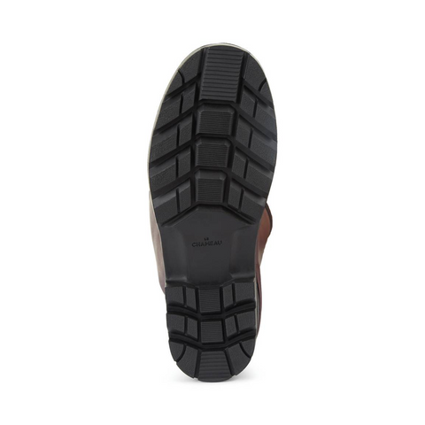 Bottes en caoutchouc naturel pour la marche à la campagne avec doublure en jersey poly-coton ultra-résistante et semelle bi-densité antichoc Le Chameau, offrant confort et adhérence tout terrain, imperméables et fabriquées artisanalement.