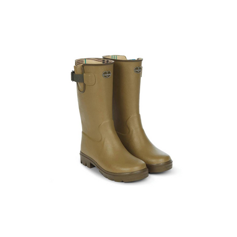 Bottes enfants Le Chameau Petite Vierzon doublées en jersey, fabriquées en caoutchouc naturel Chamolux, offrant confort durable, semelle antidérapante robuste, conçues pour aventures et jeux extérieurs, adaptées à tous types de terrains