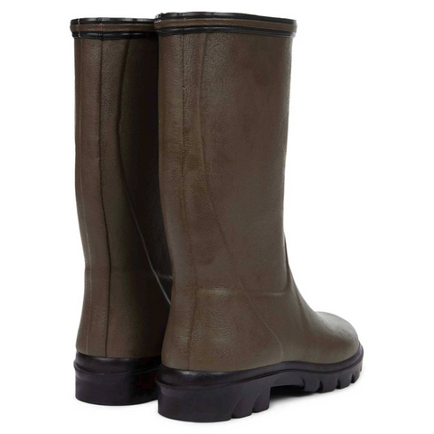 Bottes pour enfants Le Chameau confectionnées à la main avec caoutchouc Chamolux et doublées jersey, parfaites pour aventures en plein air, offrant confort, imperméabilité et style.