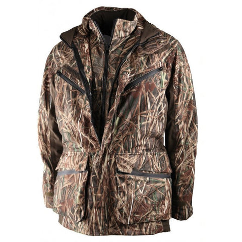 "Veste Somlys Multihunt roseaux 475W, conçue pour la chasse avec camouflage efficace."