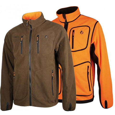 "Veste polaire Somlys pour femme réversible orange/marron 487LADY, alliant chaleur et polyvalence."