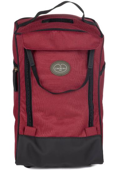 Sac à bottillon beige Le Chameau Iris, élégant et pratique pour transporter et ranger des bottillons, fabriqué en textile avec des renforts en cuir, idéal pour sécuriser vos bottines dans le coffre de votre voiture sans les salir