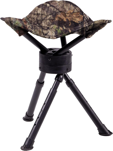 Trépied Arpent Januel 60 cm avec siège en toile et bretelle, conçu pour les chasseurs et observateurs de la nature recherchant une assise portable, confortable et durable, adapté aux longues périodes d'attente en extérieur
