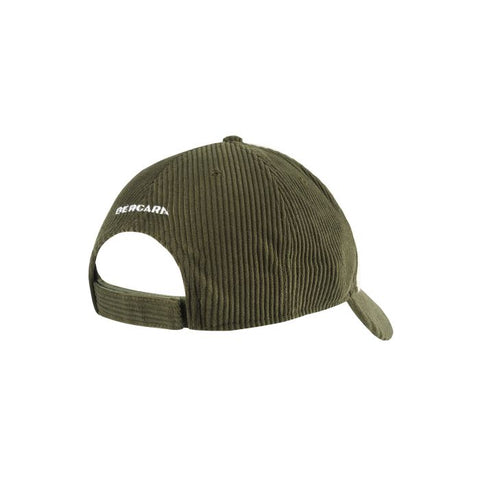 Casquette Bergara Umak ajustable et unisexe, idéale pour la chasse et les activités de plein air avec protection solaire en design olive et blanc, polaire bouclée et velours côtelé, disponible sur Shopify
