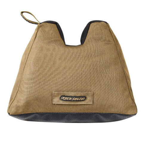 Sac comprimé Rock Solid pour tireurs et chasseurs, offrant un support stable avec tissu résistant à l'eau et aux rayures, idéal pour le stand de tir et la chasse sur terrains accidentés