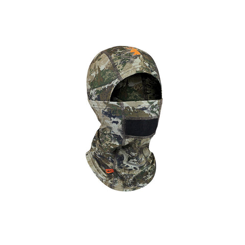 Cagoule Spika en polyester camouflée, idéale pour chasseurs, offrant protection contre le froid et le vent, motif camouflage, légère et respirante, taille universelle, accessoires pour activités en plein air