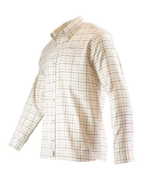Chemise Jack Pyke Chasse Carreaux Bleu en gros plan montrant le motif à carreaux et la qualité des coutures, parfaite pour la chasse, la randonnée et les activités de plein air, offrant confort et style classique.