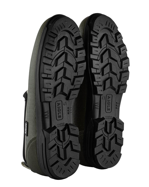 Chaussures Aigle Lessfor M2 en Kaki/Olive, conçues pour le plein air, offrant confort et protection avec une adhérence optimale, légères et durables, idéales pour randonnée et promenades