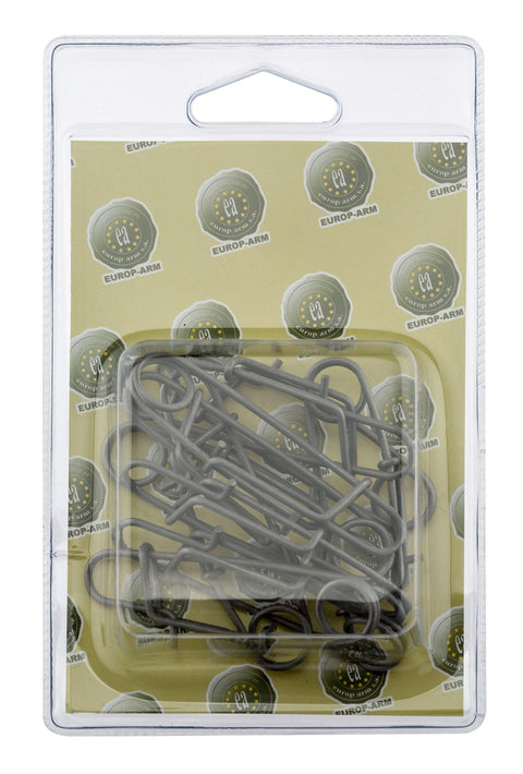 Épingles Automatiques Europ-Arm Inox Argent avec mécanisme de fixation rapide et durable, idéale pour bricolage, couture et applications professionnelles, fabriquée en acier inoxydable résistant à la corrosion offrant une apparence élégante et professionnelle.