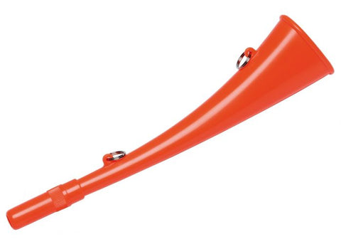 Corne plastique Januel de 22 cm en rouge fluo pour événements sportifs et festivités. Parfaite pour être vue et entendue de loin, idéale pour supporters et fêtards en quête d'un accessoire sonore et coloré.