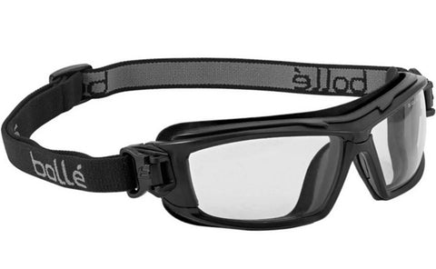 Masque étanche BOLLE SAFETY Ultim8 offrant une protection intégrale avec technologie anti-buée et anti-rayures, idéal pour environnements extrêmes et utilisation professionnelle.