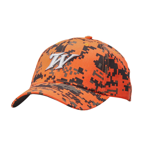 Casquette marron en polyester avec broderie Winchester, idéale pour la chasse par temps ensoleillé, dotée d'une fermeture auto-agrippante et d'une taille unique réglable pour un ajustement parfait.