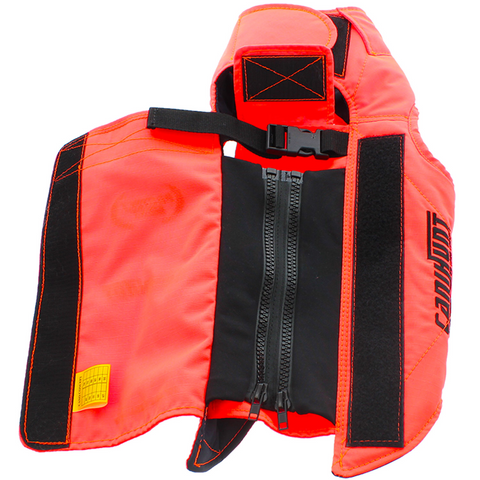 Gilet CaniHunt Protect Light pour chiens de chasse, léger, résistant, conçu pour protection efficace, tissu CORDURA RIPSTOP, anti-perforation, haute visibilité, doublure imper-respirante, ajustement facile, idéal pour petits chiens de chasse