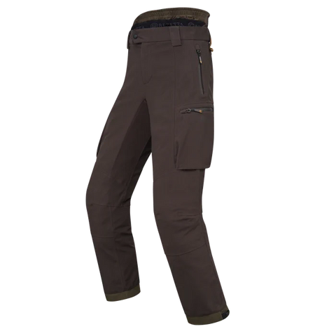 Pantalon de chasse Beretta Bakhold imperméable et respirant, conçu pour le silence et la liberté de mouvement, idéal pour les environnements exigeants. Taille élastique, glissières YKK, et doublure thermique avec membrane BWB EVO pour une protection et un confort optimaux.