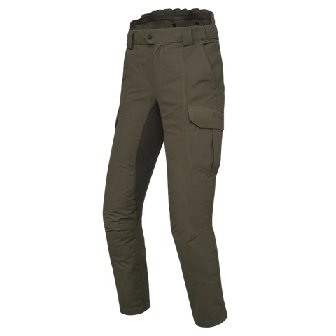 pantalon Beretta Tosark pour homme, conçu pour chasseurs, imperméable et respirant, fabriqué en microfibre douce et silencieuse, avec inserts élastiques pour liberté de mouvement, membrane BWB EVO pour protection contre l'eau et respirabilité, revêtement DWR pour résistance aux intempéries