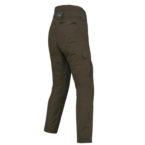 pantalon Beretta Tosark pour homme, conçu pour chasseurs, imperméable et respirant, fabriqué en microfibre douce et silencieuse, avec inserts élastiques pour liberté de mouvement, membrane BWB EVO pour protection contre l'eau et respirabilité, revêtement DWR pour résistance aux intempéries