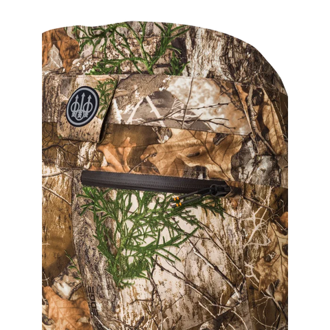 pantalon Beretta Tosark pour homme, conçu pour chasseurs, imperméable et respirant, fabriqué en microfibre douce et silencieuse, avec inserts élastiques pour liberté de mouvement, membrane BWB EVO pour protection contre l'eau et respirabilité, revêtement DWR pour résistance aux intempéries