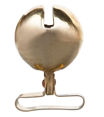 Grelot Januel Romain pour chasse, un accessoire essentiel fabriqué en métal robuste, produisant un son clair et fort pour suivre les déplacements des chiens à longue distance, attachable facilement à n'importe quel collier, conçu pour résister aux conditions extérieures difficiles.