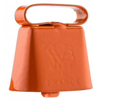 Image du Sonnaillon Januel Fluo N°3 sous blister, mettant en évidence sa couleur fluo pour une visibilité accrue et son design optimisé pour assister les chasseurs à localiser facilement leurs chiens pendant la chasse.