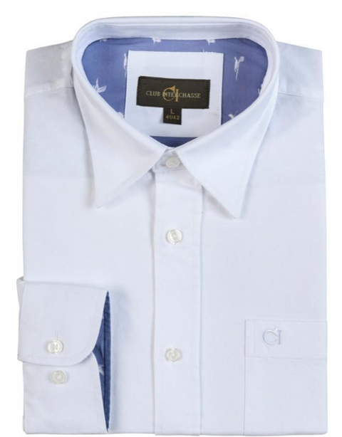 Chemise Club Interchasse Neptune en coton organique avec coudières stylées et broderie distinctive, idéal pour chasse et sorties en nature
