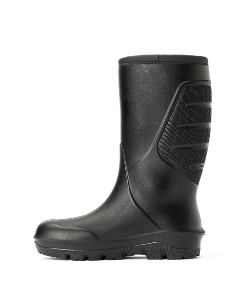 Bottes suédoises Polyver, légères et flexibles, offrant une protection exceptionnelle contre le froid extrême de -40°C, avec semelle antidérapante haute adhérence, doublure acrylique pour plus de chaleur, et fabriquées en 100% polyuréthane durable. Idéales pour conditions extrêmes et sécurité SRC.