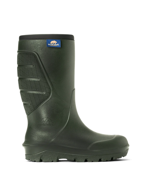 Bottes suédoises Polyver, légères et flexibles, offrant une protection exceptionnelle contre le froid extrême de -40°C, avec semelle antidérapante haute adhérence, doublure acrylique pour plus de chaleur, et fabriquées en 100% polyuréthane durable. Idéales pour conditions extrêmes et sécurité SRC.