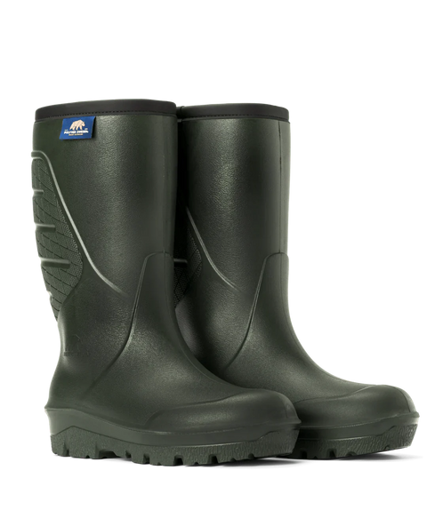 Bottes suédoises Polyver, légères et flexibles, offrant une protection exceptionnelle contre le froid extrême de -40°C, avec semelle antidérapante haute adhérence, doublure acrylique pour plus de chaleur, et fabriquées en 100% polyuréthane durable. Idéales pour conditions extrêmes et sécurité SRC.