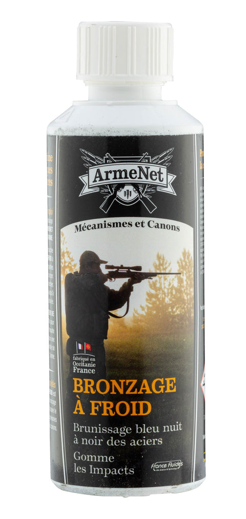 Application facile et rapide du Bronzage à Froid Armenet pour une finition professionnelle et durable sur des objets métalliques de 250ml, sans nécessiter de chaleur, idéal pour la restauration et la protection contre la corrosion sur armes, outils et autres surfaces métalliques.