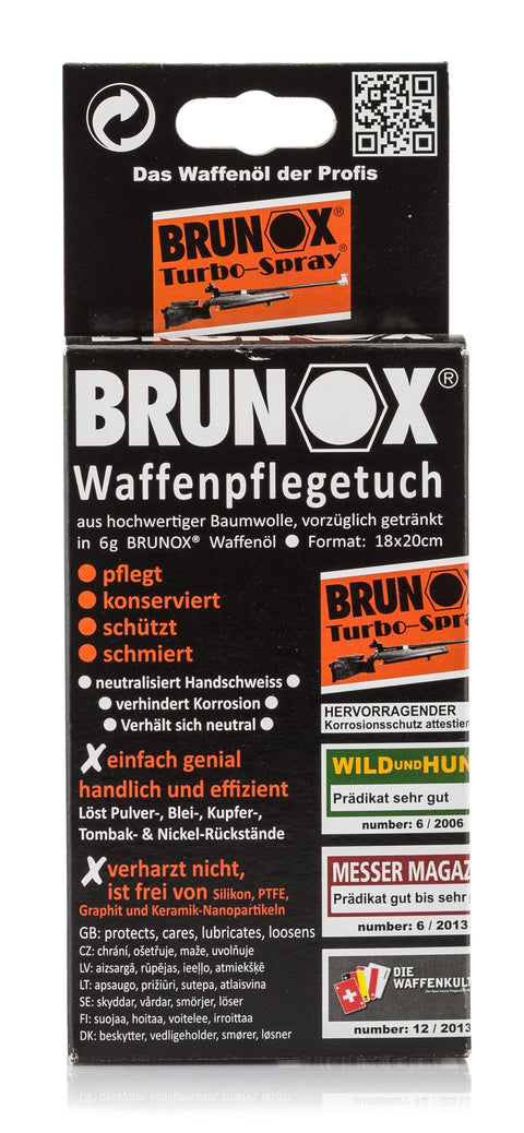 Lingettes d'huile Brunox Turbo-Spray pour entretien et protection métal, nettoyage efficace, lubrification facile, anti-corrosion, pour armes, outils, vélos