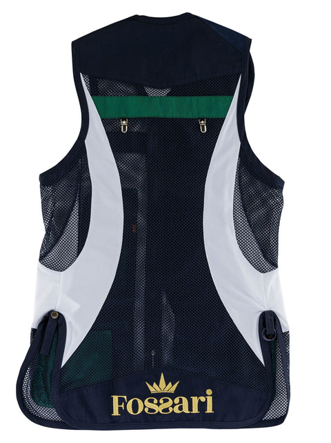 Gilet de ball-trap FOSSARI, élégance et performance, conçu pour tireurs exigeants. Gilet ajustable avec tissu respirant et poches spacieuses, idéal pour rangement munitions. Confort optimal avec renforts d'épaule et design ergonomique, parfait pour toute session de ball-trap.