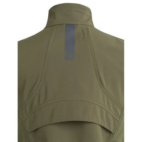 Gilet pour femme Beretta Gravité Windblock, parfait pour une utilisation en extérieur, offrant une protection coupe-vent exceptionnelle, avec une construction ergonomique et un tissu durable traité DWR pour résister aux intempéries, doté d'empiècements élastiques aux hanches pour un confort optimal et une grande ouverture d'aération pour une respirabilité maximale.