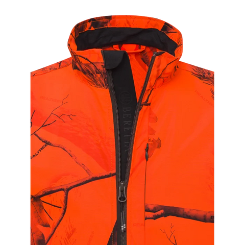 Gilet Beretta Windshell EVO pour homme en tissu léger et respirant, idéal pour la chasse et les activités de plein air, imperméable avec traitement DWR, doté de poches zippées sécurisées, inserts élastiques pour un ajustement optimal.