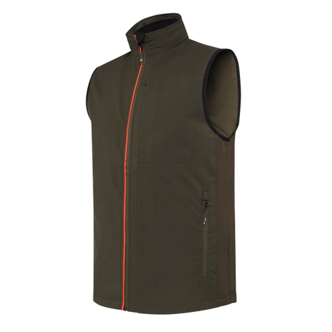 Gilet Beretta Windshell EVO pour homme en tissu léger et respirant, idéal pour la chasse et les activités de plein air, imperméable avec traitement DWR, doté de poches zippées sécurisées, inserts élastiques pour un ajustement optimal.