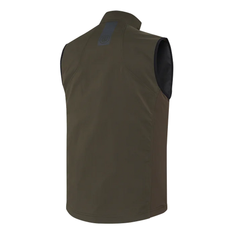 Gilet Beretta Windshell EVO pour homme en tissu léger et respirant, idéal pour la chasse et les activités de plein air, imperméable avec traitement DWR, doté de poches zippées sécurisées, inserts élastiques pour un ajustement optimal.