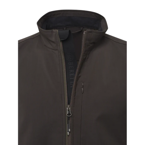 Gilet Beretta Windshell EVO pour homme en tissu léger et respirant, idéal pour la chasse et les activités de plein air, imperméable avec traitement DWR, doté de poches zippées sécurisées, inserts élastiques pour un ajustement optimal.
