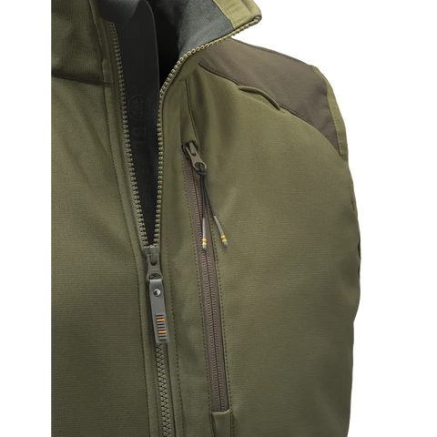 Gilet Beretta Butte Softshell pour hommes, léger et respirant, idéal pour la chasse, avec protection coupe-vent et imperméable, inserts anti-abrasion, conçu pour les activités de plein air, compatible avec le pantalon 4 Way Stretch EVO et Bymark, équipé d'une poche radio et fermeture YKK sécurisée pour une durabilité maximale.