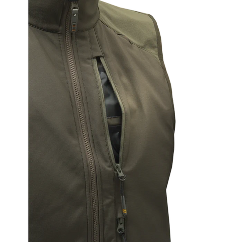 Gilet Beretta Butte Softshell pour hommes, léger et respirant, idéal pour la chasse, avec protection coupe-vent et imperméable, inserts anti-abrasion, conçu pour les activités de plein air, compatible avec le pantalon 4 Way Stretch EVO et Bymark, équipé d'une poche radio et fermeture YKK sécurisée pour une durabilité maximale.