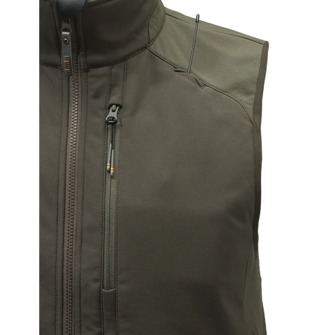 Gilet Beretta Butte Softshell pour hommes, léger et respirant, idéal pour la chasse, avec protection coupe-vent et imperméable, inserts anti-abrasion, conçu pour les activités de plein air, compatible avec le pantalon 4 Way Stretch EVO et Bymark, équipé d'une poche radio et fermeture YKK sécurisée pour une durabilité maximale.