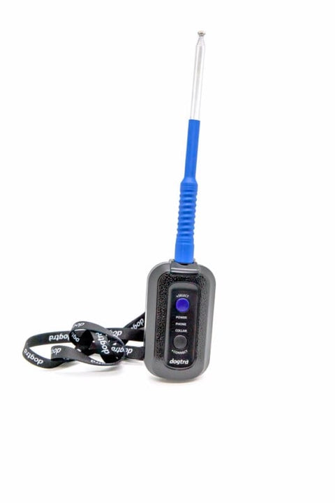 Antenne télescopique Hunt Power Lagon, antenne extensible 17 cm à 61 cm bleue, conçue pour améliorer la réception du récepteur Dogtra Pathfinder, accessoire robuste et identifiable pour une performance accrue en extérieur.