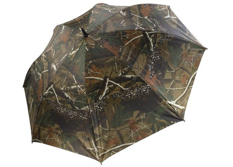 Parapluie Januel ultra léger avec motif camouflage, idéal pour les aventures en extérieur et les randonnées, offrant protection contre la pluie avec un design naturel et discret adapté pour les chasseurs et passionnés de plein air.