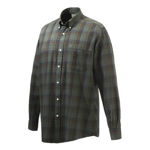 Chemise de chasse Beretta Wood Button Down 100% coton avec traitement Silaide antibactérien, idéale pour un style élégant et pratique en plein air, résistante aux odeurs et dotée d'une poche poitrine.