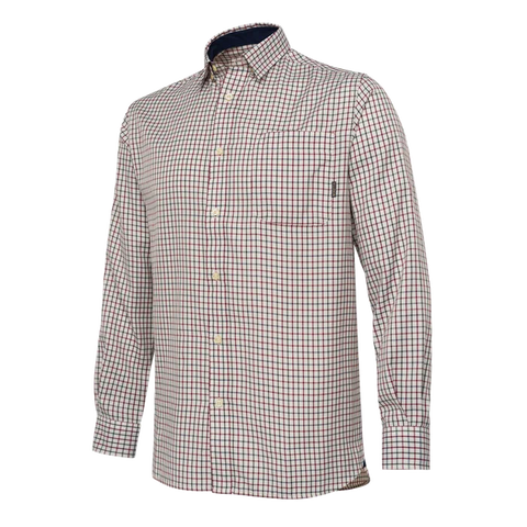Chemise Beretta Ellis pour homme en sergé de polyester avec poche poitrine plaquée, idéale pour la chasse et les activités de plein air, offrant confort et durabilité grâce à sa coupe droite et son style raffiné.