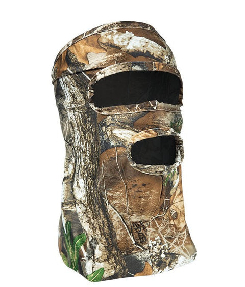 Masque 1/2 visage stretch Primos avec trou de bouche, idéal pour la chasse et activités de plein air, offre confort et respire, camouflage efficace pour les passionnés d'aventure.