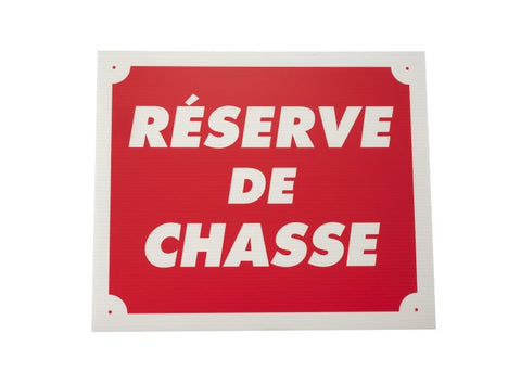 Panneau de signalisation Januel 'Réserve de chasse' 25x30 cm pour indiquer les zones de chasse réservées. Parfait pour la signalisation extérieure avec haute visibilité et résistance climatique sur vos propriétés de chasse.