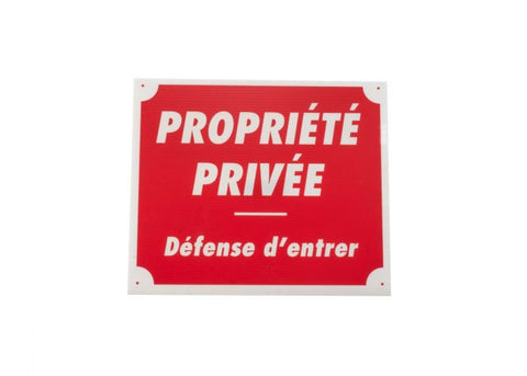 Panneau de signalisation Januel 'Propriété privée défense d'entrer', dimensions 25 x 30 cm, conçu pour usage extérieur, résistant aux intempéries, facile à installer, idéal pour sécuriser et délimiter les propriétés privées.